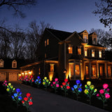 Fleurs led solaire pour haie de jardin